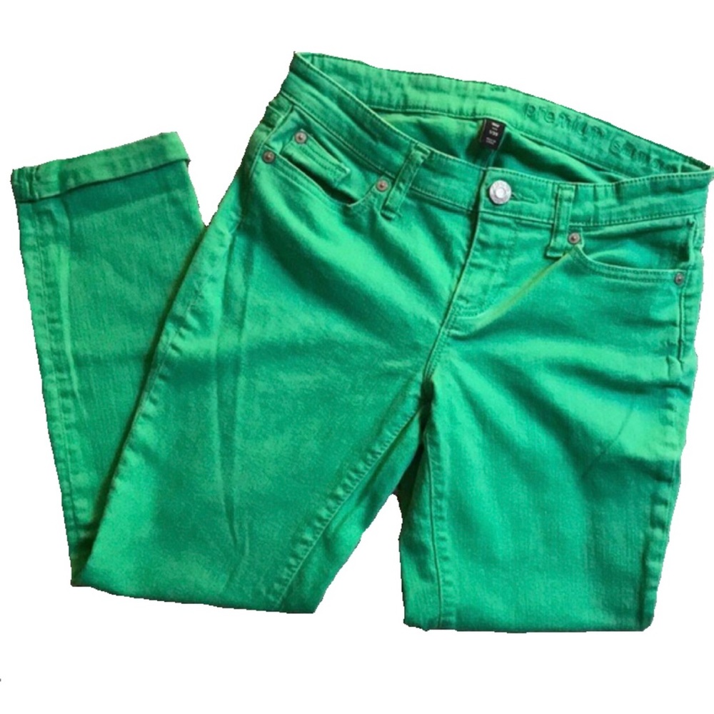 Gap Premium Denim Skinny Crop Size 25 in New Kelly Green